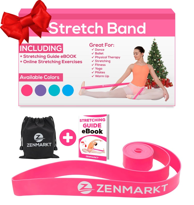 Zenmarkt Stretch Bands for Flexibility and Strength - Ballet Stretch Bands Ideal to Have as Dance Equipment in Every Competition - Suitable for Gymnastics, Cheerleading, and Pilates Training(Pink) - Image 1